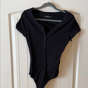 Abercrombie & Fitch Black Ribbed Bodysuit